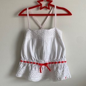 Juicy couture girls tank top size 10 white and red